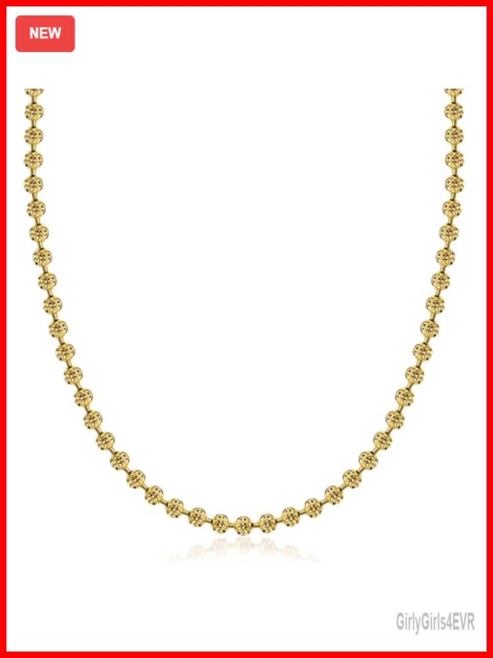 925 Sterling Silver Moon Cut Bead Chain Necklace Made in Italy